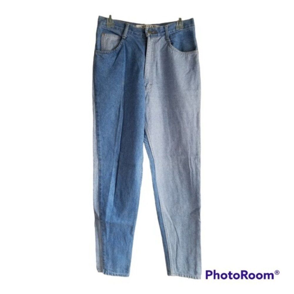 Vintage Absolutely NO! JEANS Two Tone Blue Denim Straight Leg Size 11
